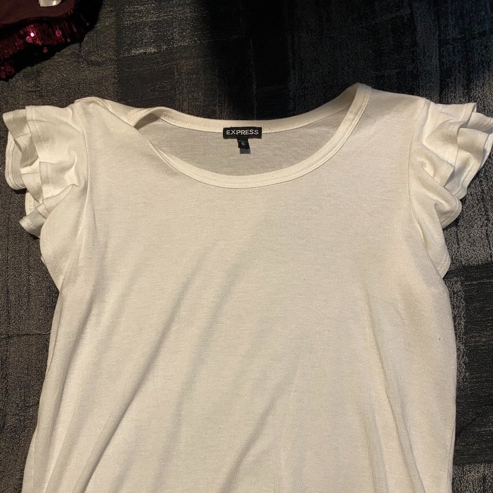 Women's 90s Express DollBaby Style short sleeve small - white - EC